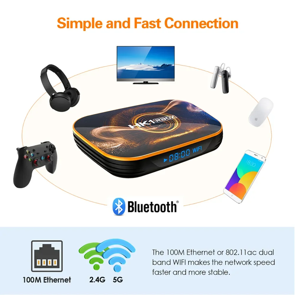 Android TV BOX 4K Quad-Core Streaming Rede Media Player 10000 +