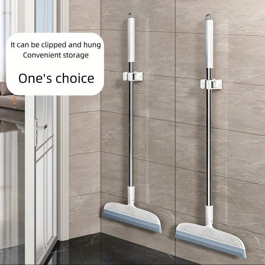 49 Inch Magic Broom with Detachable Head-Double-sided Silicone Scraper, Easy To Remove Hair and Dust, Suitable for Bathrooms