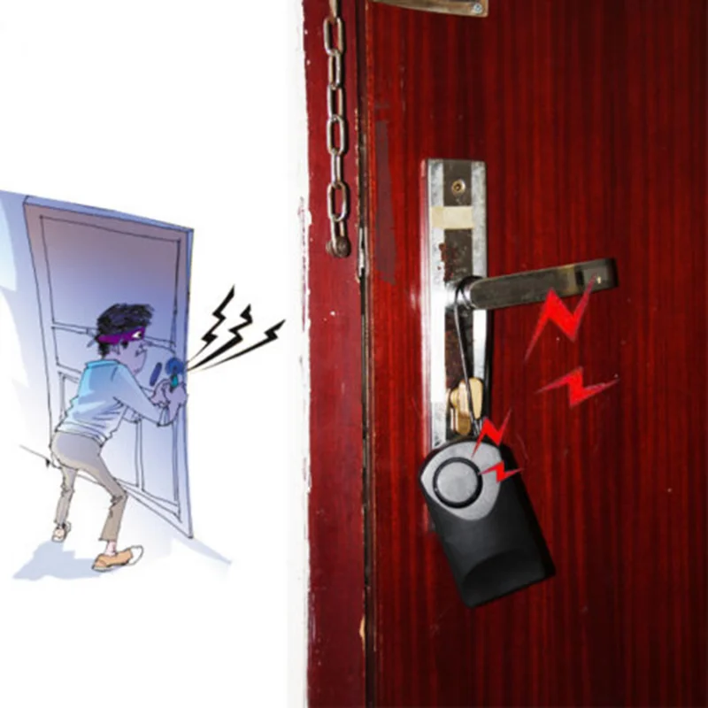 Portable Door Sensor Alarm 120DB Loud Wireless Touch Sensor Door Knob Entry Alarm Anti-theft Door Security Hotel Safety Siren self defense alarm 130db anti wolf girl child women security protect alert personal safety scream loud emergency alarm keychain