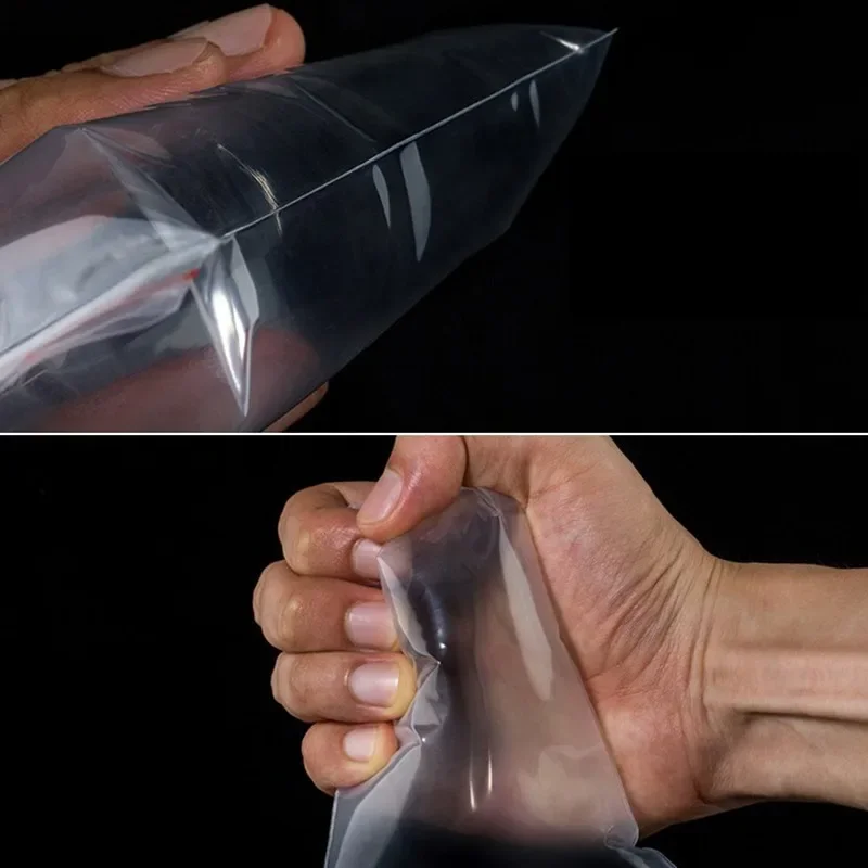 Bolsas de plástico resellables para sellar, bolsas transparentes reutilizables de polietileno para almacenamiento de alimentos, reutilizables al vacío, 100/300/500 unids/lote por paquete - Imagen 5