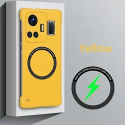 Slim Frameless Magnetic Hard Back Case Cover for Realme GT NEO 5 240W (Yellow)