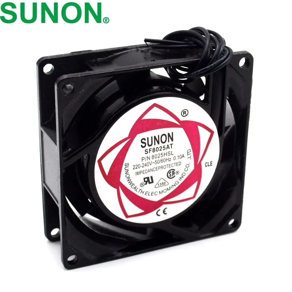 For SUNON SF8025AT P/N 2082HSL 220V AC cooling fan blower SLEEVE cooling fan axial fan 80*80*25mm 80mm