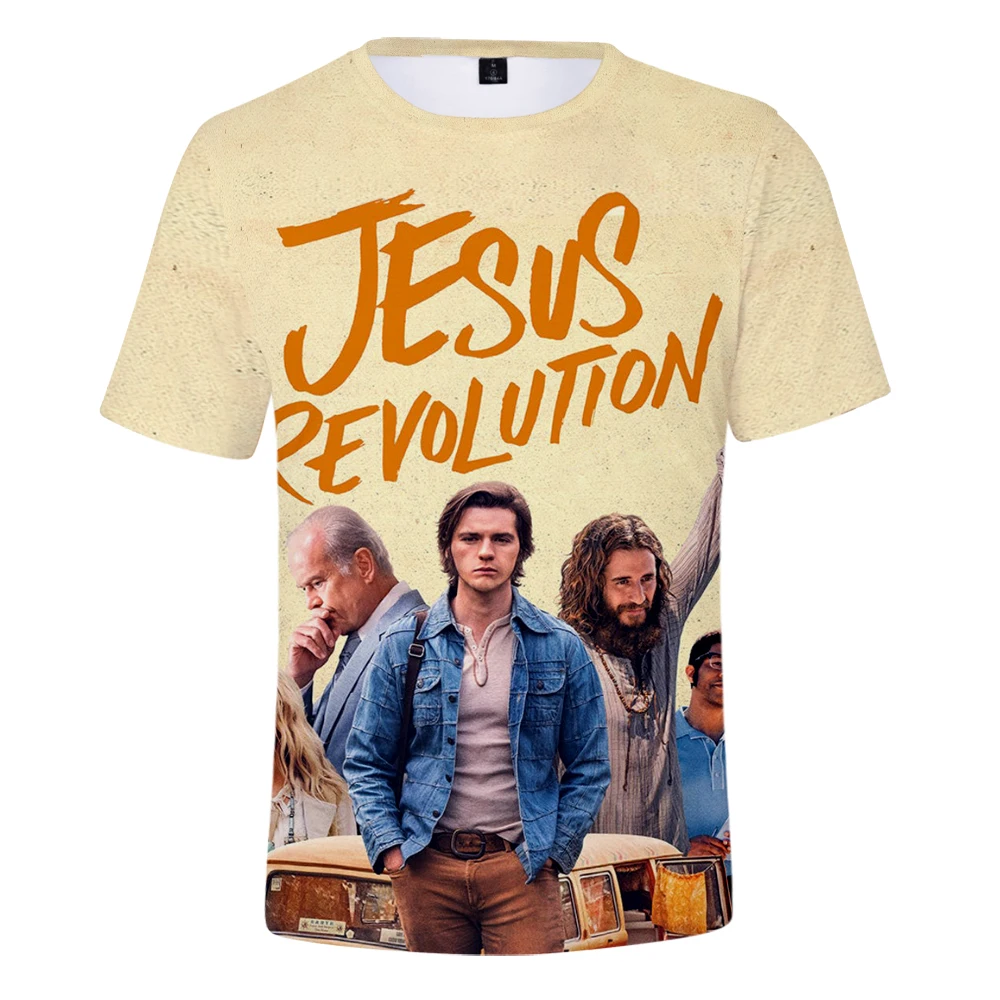 

Jesus Revolution Movie Tshirt Unisex Crewneck Short Sleeve Men Women T-shirt Harajuku Streetwear 3D Clothes