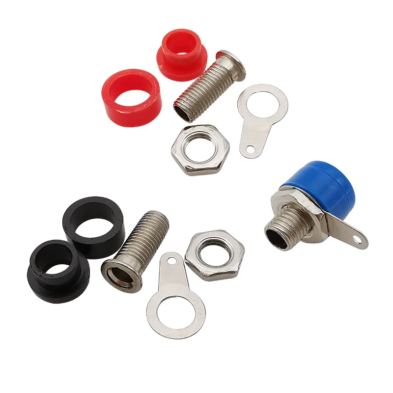 Banana Plugs 25Pcs 5 Color 4mm Binding Post Test Connector Female Socket Plug Jack Adapter DIY