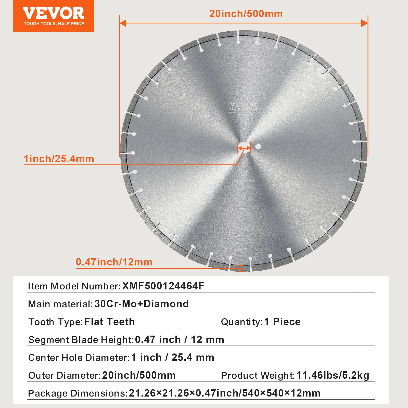 500mm Flat