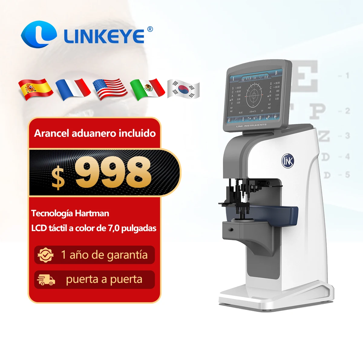 New Quality AL-1200 Auto Lensometer Optical Focimeter Digital Lens Meter UV PD Printing Focimeter for Ophthalmology