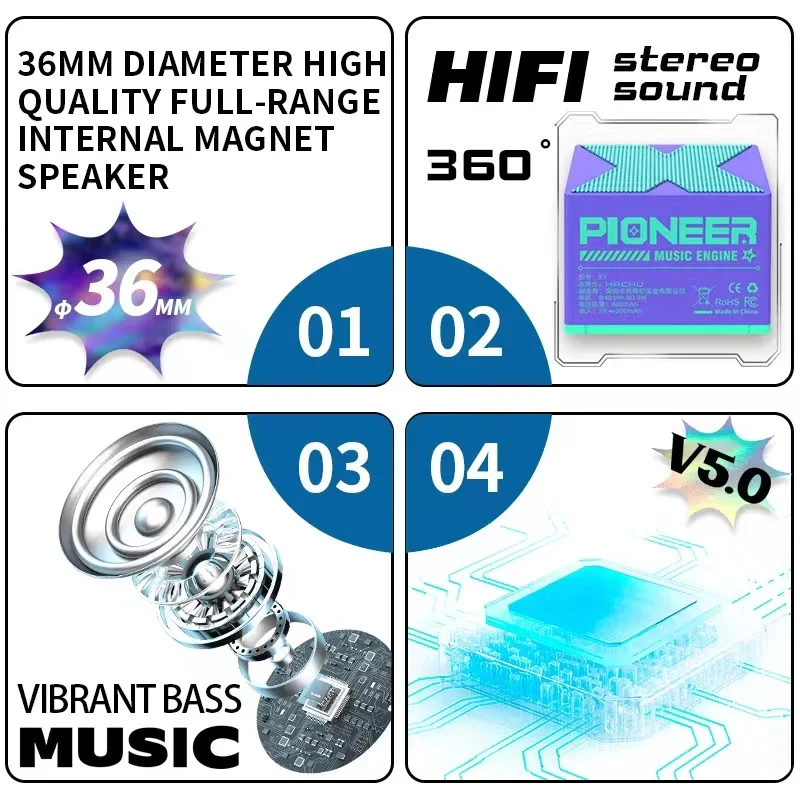

Music Sound Box Aluminum Alloy Speaker Wireless Speaker Mini Subwoofer Portable Outdoor Car Portable Radio Speaker