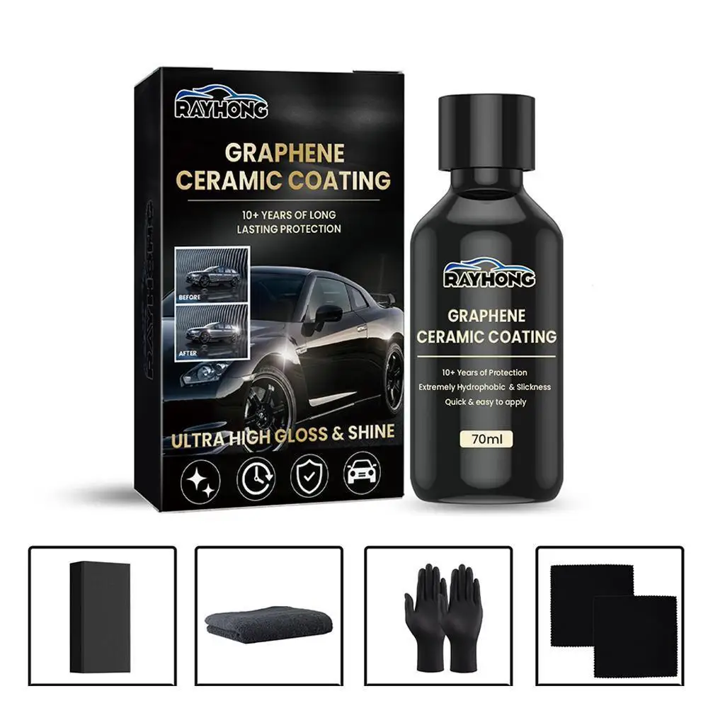 

70ml Car Graphene Ceramic Coating Automobile Oxidation Glass Liquid Coating Liquid Nanocoating Super Hydrophobic Polishing E2W2