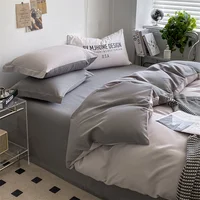 Gray Home Textile Comforter 100% Cotton Duvet Cover Set Bedding Sheet Quilt Cover Pillowcase Soft Breathable Bedspread Bed Linen 4