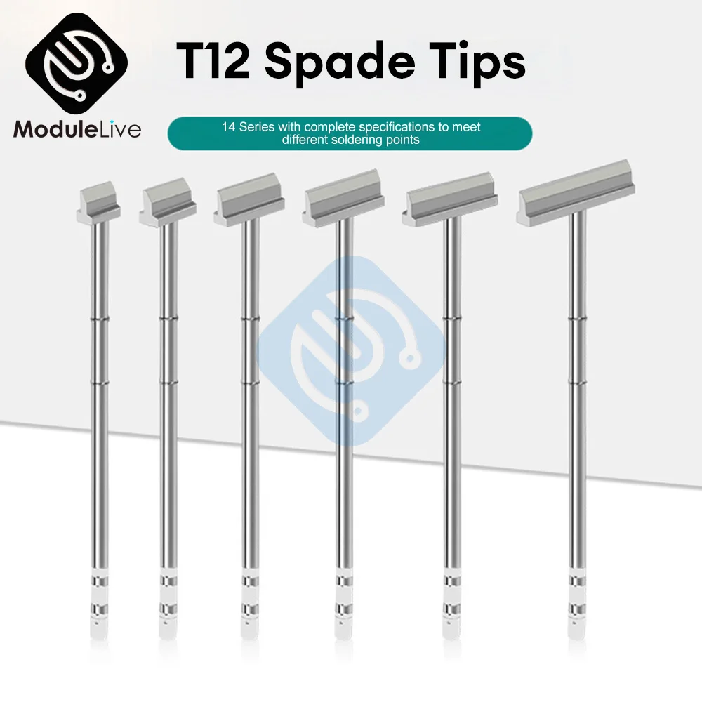 T12 Series Soldering Iron Tips 140mm Spatula Model Replacement Heater Solder Head for T12 Soldering Repair Tools 1401/1402/1403