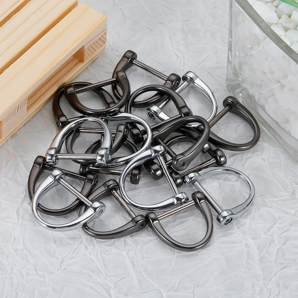 100pcs Horseshoe Clasp Metal Car Key Ring Horseshoe Buckle Zinc Alloy D-Type Buckle Metal Hardware Simple Practical Accessories