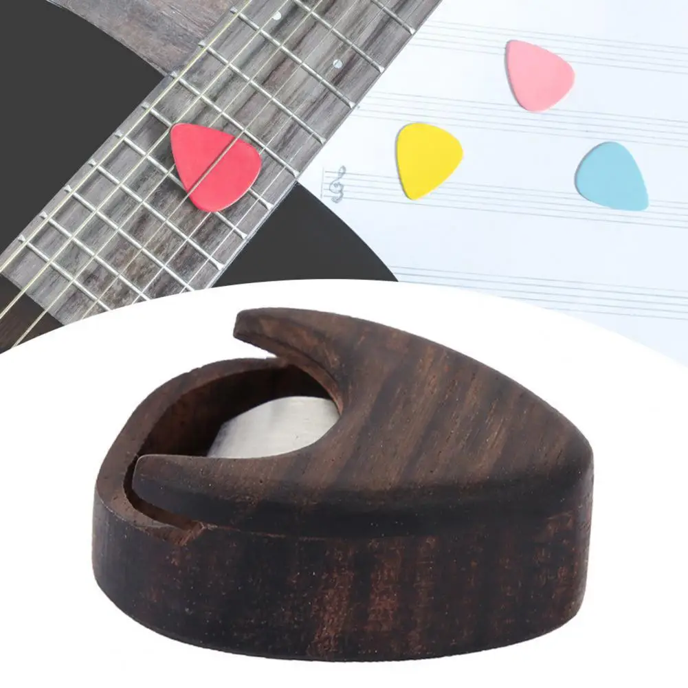 Guitar Picks Container Wood Broken-proof Desktop Decoration Guitar Pick Plectrum Storage Box Picks Box Clear Lines
