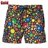 Funny M&M's Chocolate Bean Beach Shorts Men 3D Printed M&M Board Shorts Swimsuit Bermuda Swim Trunks Cool Kids Ice Shorts Pants 4