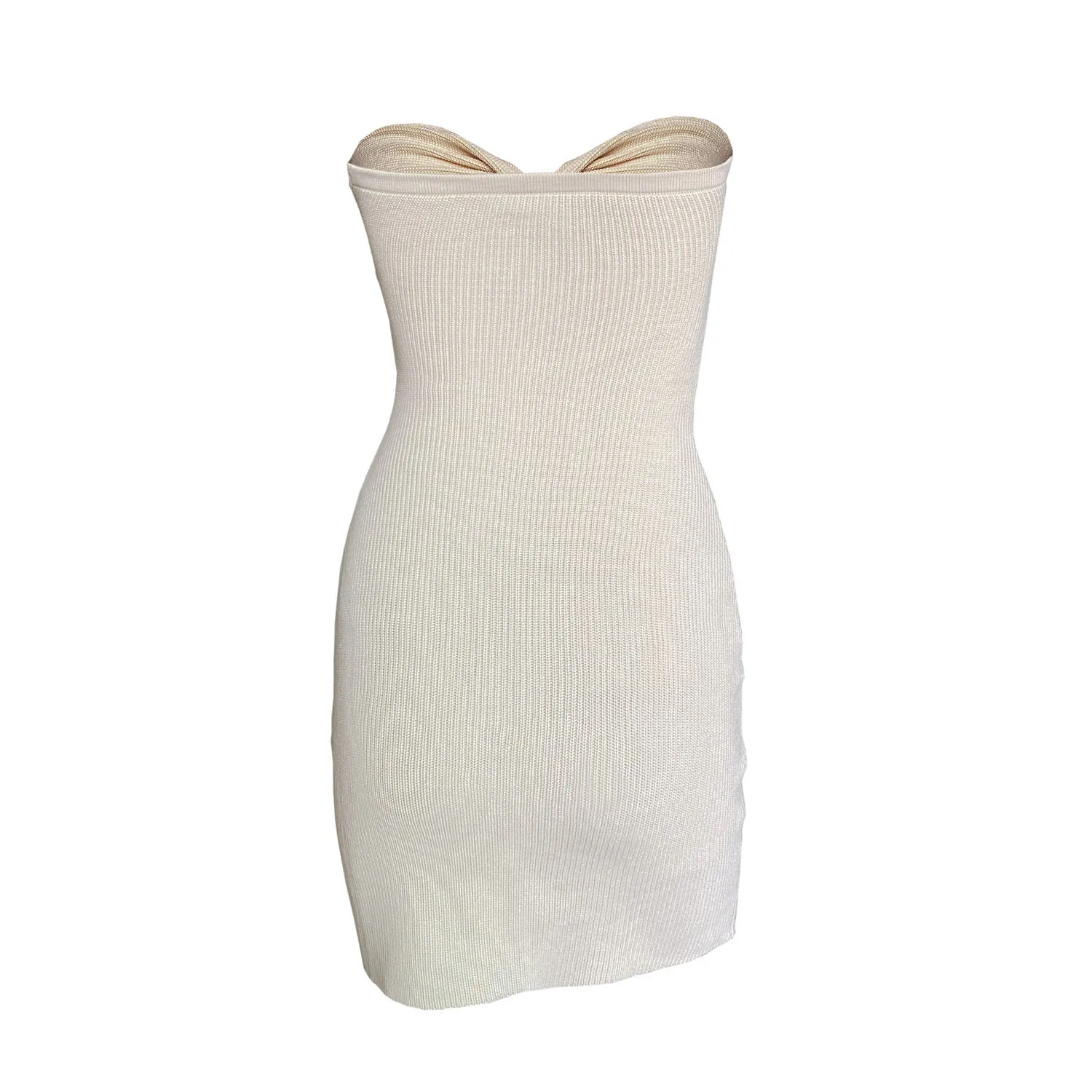 Party Evening Club Mini Knit Dress Summer Off-Shoulder Knitwear Sexy Backless Female Bandage Twist Strapless Dress 2025