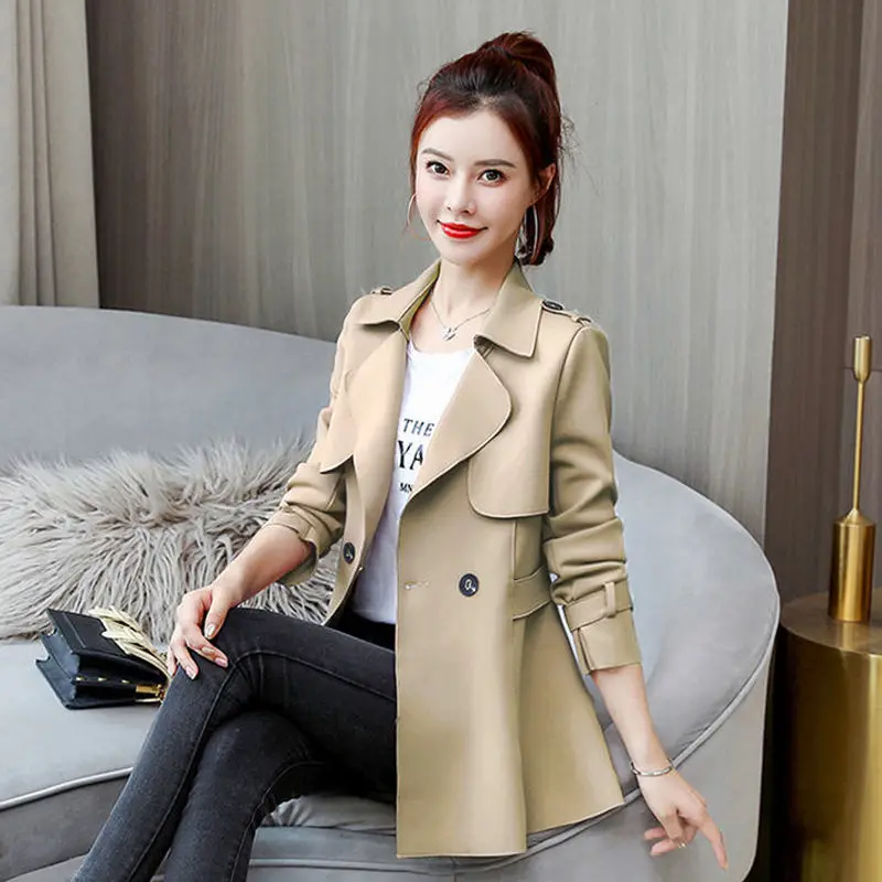 

2023 Autumn New Fashion Comfortable Versatile Women's Windbreaker Overwear Elegant Large Size Female Trench Coat Jacket 3XL