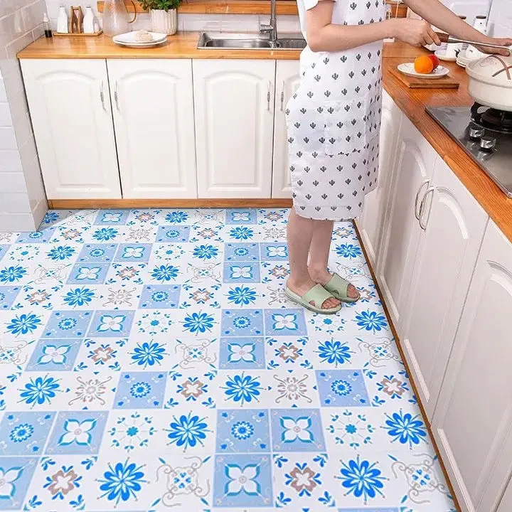 Piso Pvc Autoadhesivo Bathroom Toilet Waterproof Non-slip Kitchen Floor Tile Sticker Wear-resistant and Non-slip Tile Sticker