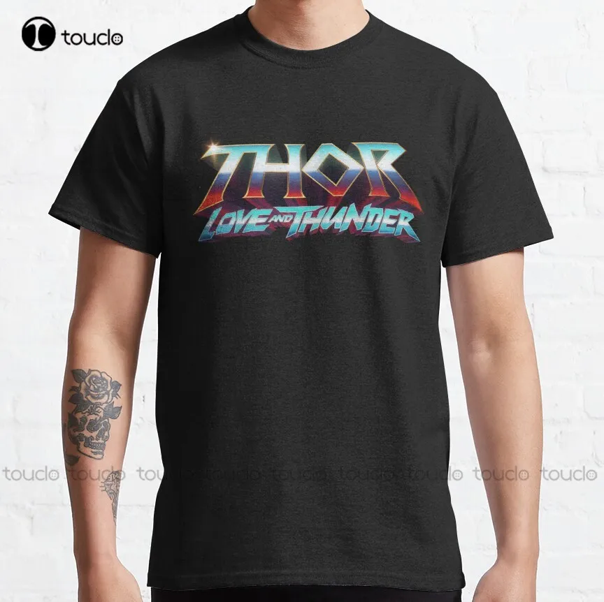 

Классическая футболка Love Thunder, черная рубашка, высококачественные милые элегантные милые Мультяшные милые хлопковые футболки унисекс