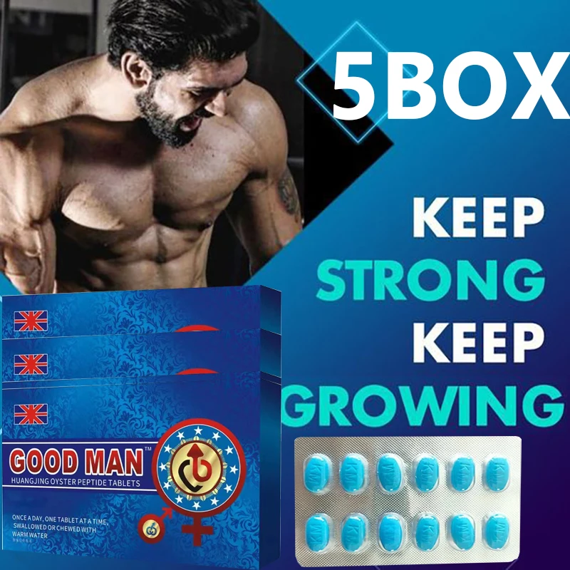 5Boxes Blue Tablets Huang Jing Oyster Capsules Nutritious Health Product for Men