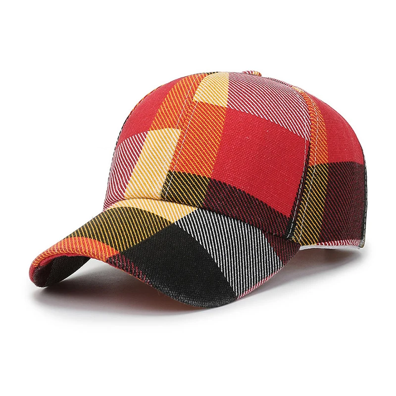 Spring Summer Women Men Plaid Baseball Caps Sun Hat Outdoor Sports