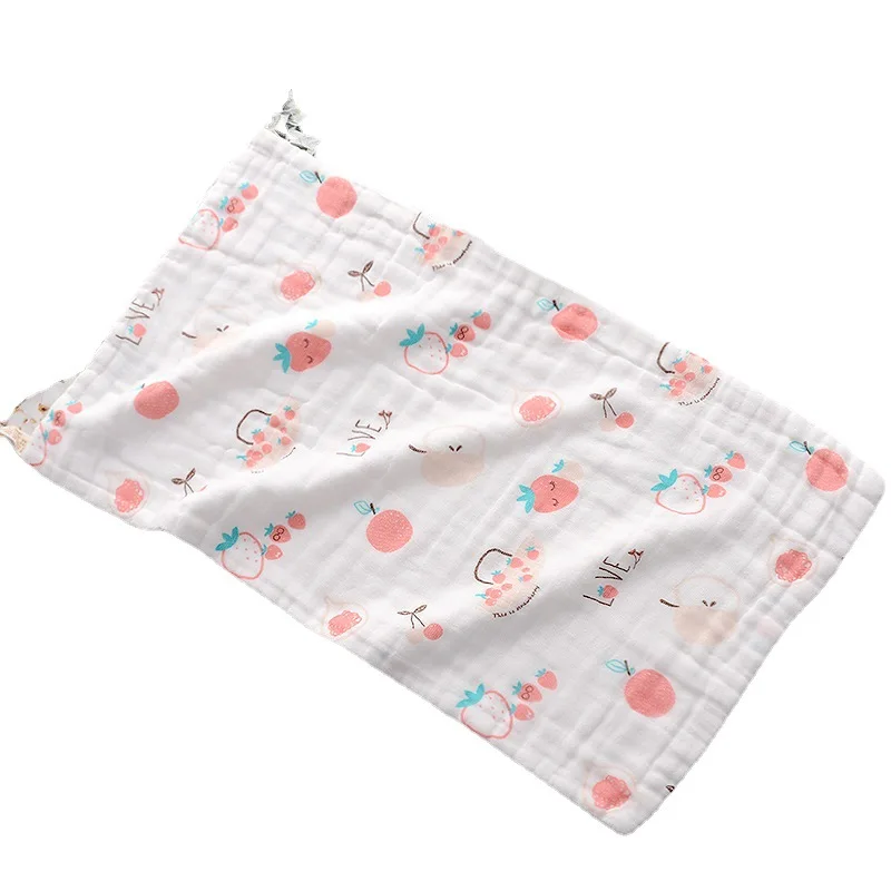 25 * 48cm Six-Layer Pure Cotton Small Tower Baby Gauze Face Cloth High Density Seersucker Children Towel Bath Towel Saliva