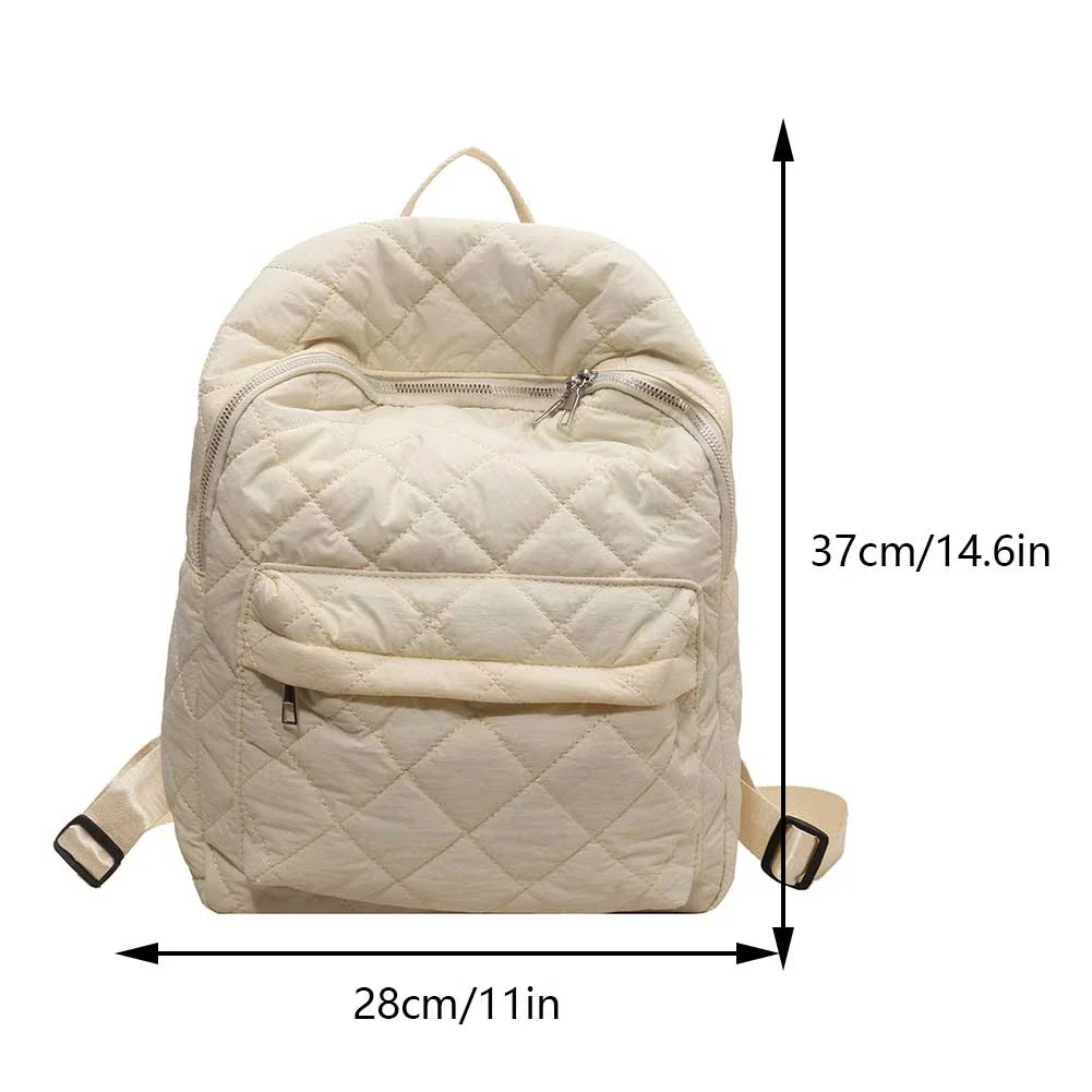Quilted School Backpack for Women Girls Puffer Schoolbag Padded Laptop Backpack for Travel Shoulder Bag Mochila Knapsack 2023 6