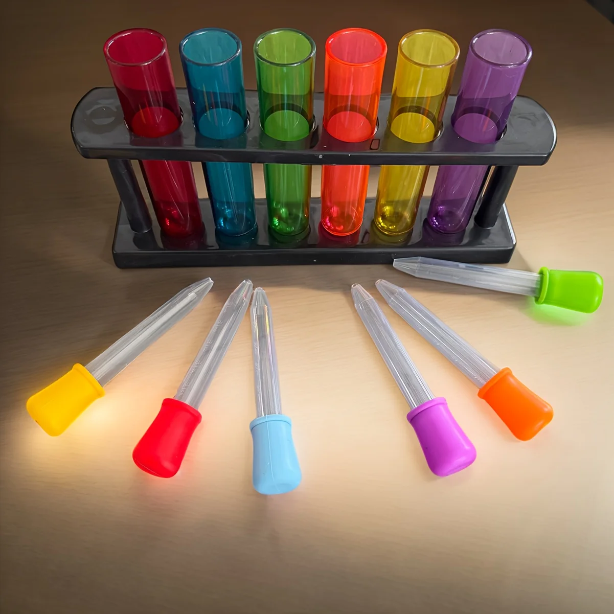 1.35oz Colorful Plastic Test Tubes with Matching Drops, Ideal for Science Experiments and Education-Perfect for Students and L