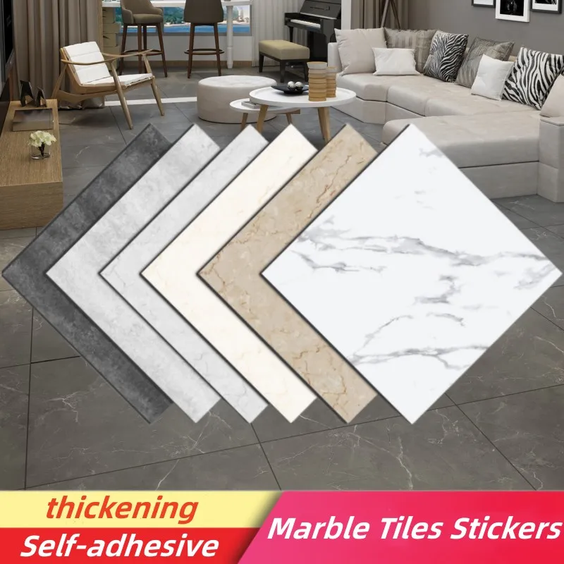 

Wall Sticker Thick Self Adhesive Tiles Floor Stickers Marble Bathroom Ground waterproof Wallpapers PVC Bedroom Furniture Room