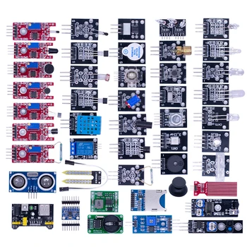 Per Arduino 45 Tipi di Sensori Digitale di Umidità di Temperatura RGB LED Cicalino Del Suolo Suono Modulo Sensore Ad Ultrasuoni UNO R3 MEGA2560