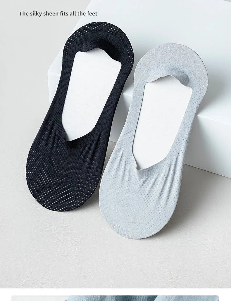 5 Paare/los Herren Bootssocken 100 % Baumwolle Deodorant Schweißabsorption Sommersocke Dünne atmungsaktive Silikon rutschfeste Seidensocken – Detail 12