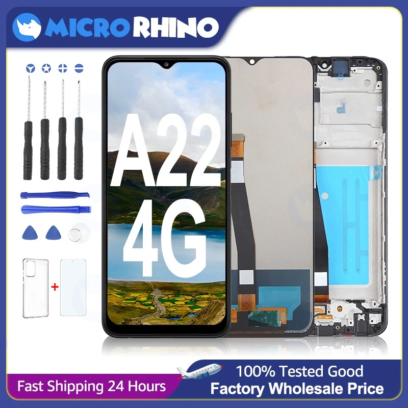 Original 6.4" Display For Samsung Galaxy A22 4G A225F A225F/Ds A225M Lcd Touch Screen Digitizer Assembly Replacement With Gift