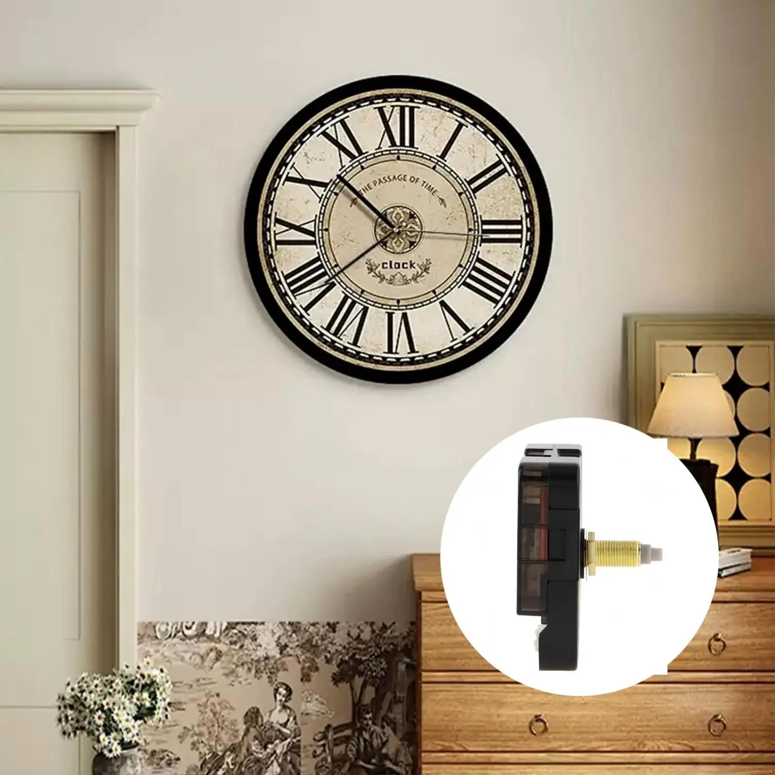 Wall Clock Mechanism 12/16/18/22 mm Shaft Silent Quartz Movement Machine Sweeping Second Movement Clock Repair / DIY