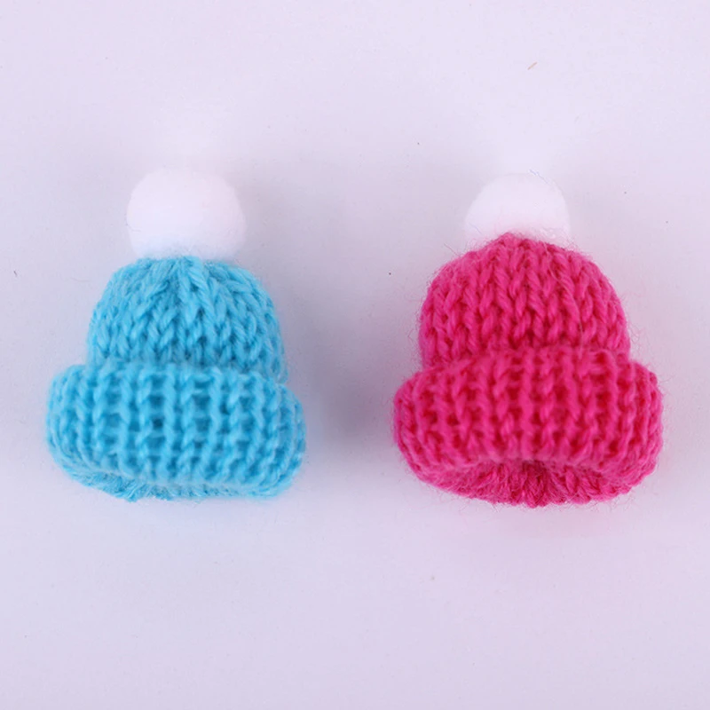 10Pcs Mini Christmas Hat Christmas Decorations Knitted Wool Hat Cute Santa for Xmas New Year Navidad Ornaments