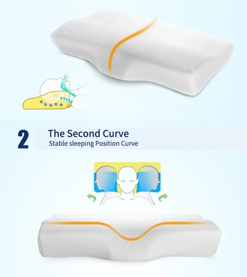 Memory Foam Bed Orthopedic Pillow Neck Protection Slow Rebound Memory Pillow Butterfly Shaped Health Cervical Neck