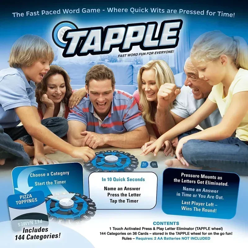 Kids Toys Children's Educational Table Toys English Spanish TAPPLE Crazy Alphabet Game Parent-child Interactive Turntable Toy Family Game