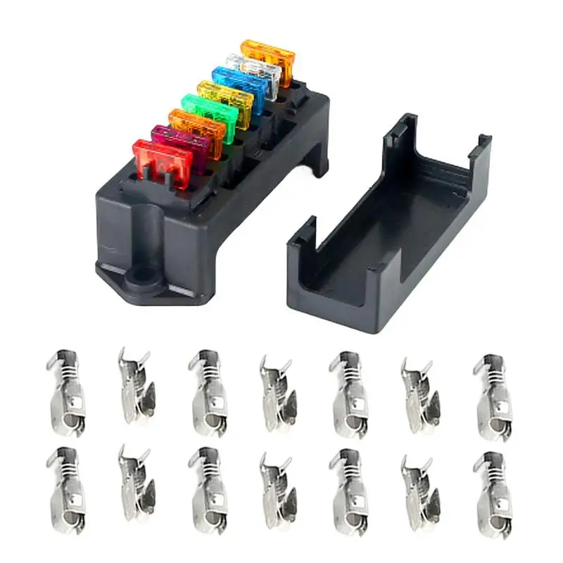 

Universal Car Fuse Box 8 Way Auto Modified Fuse Box Auto Blade Fuse Box Block Holder ATO Fuse Holder With 8 Fuse High Current