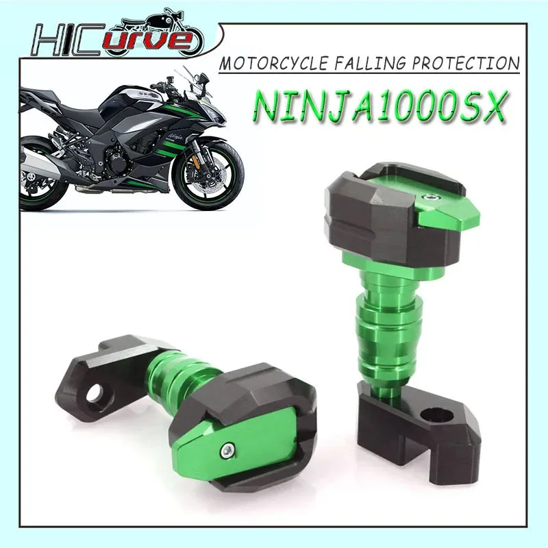 Motorcycle Frame Sliders For Kawasaki Ninja 250/300 (2013-2016) - Crash Protection Pads, Anti-Scrape Guard (Red, 1 Pair)