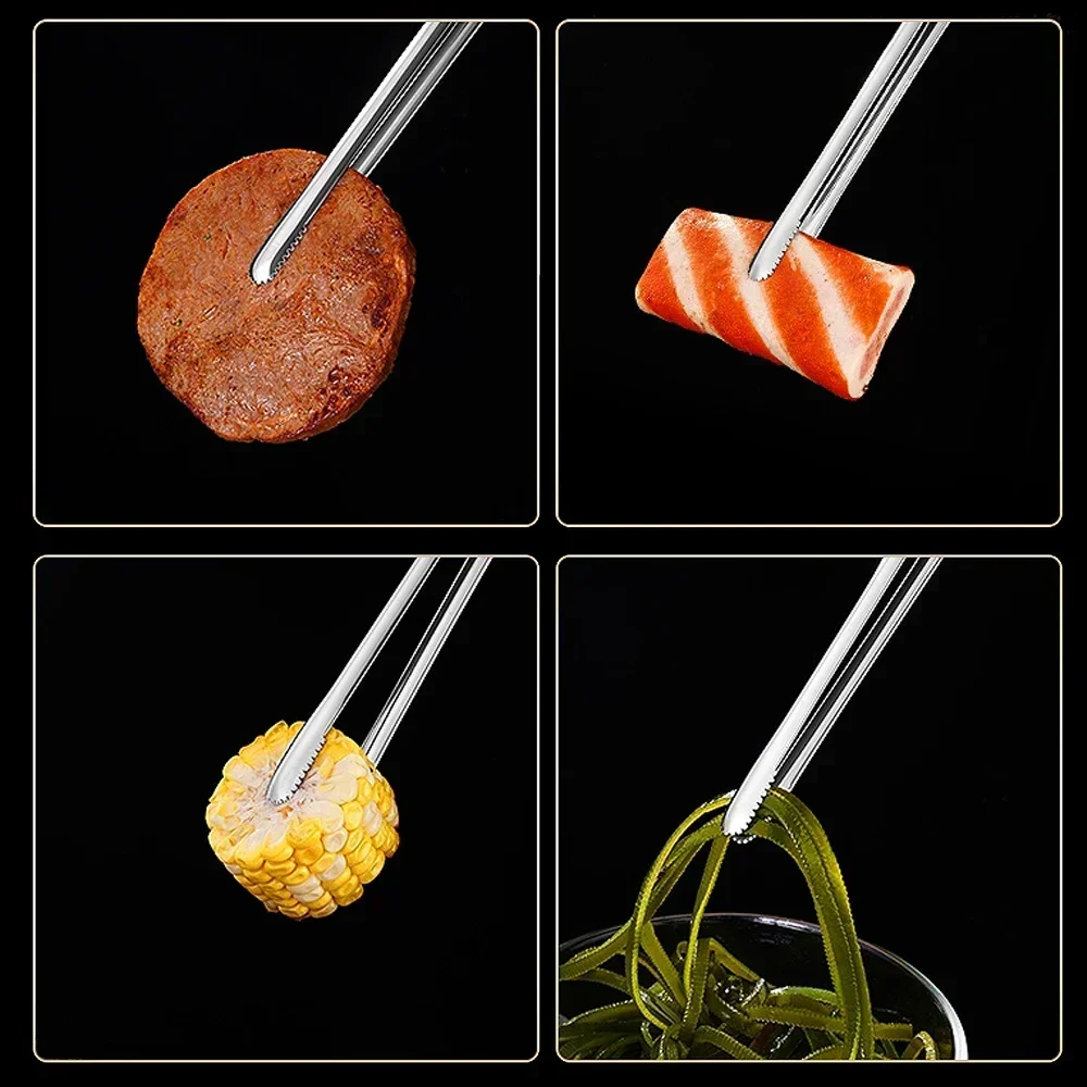 Stainless Steel Barbecue Clip 304 Food Grade Multipurpose Barbecue Grill Tongs Grippers for Picnic Meat BBQ Cooking Gadgets food tongs kitchen food clips