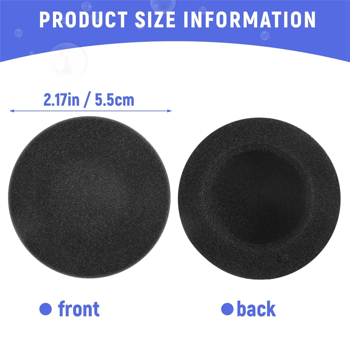 헤드셋 헤드폰용 55mm 교체용 이어폰 패드 커버 4쌍 블랙 DY