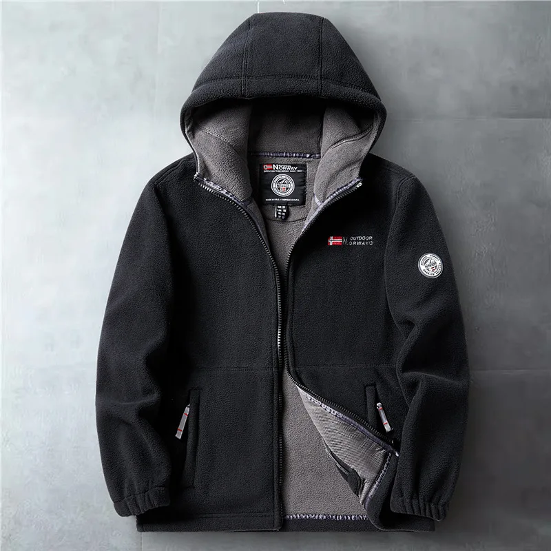 2024 New Winter Warm Fleece Jacket Hooded Pocket High Quality Design Warm Casual Norway Polar Jacket Cold-Proof Overcoat Outwear 2
