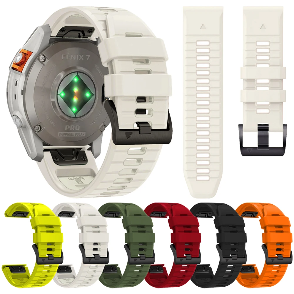 Quickf 22 26mm cinturino in pelle di silicone per Garmin Fenix 7X 7