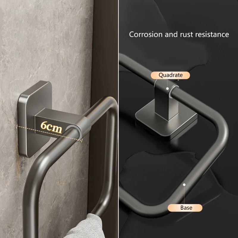 Hand Towel Holder Aluminum Cabinet Mounted Towel Holder Not Drill Installation