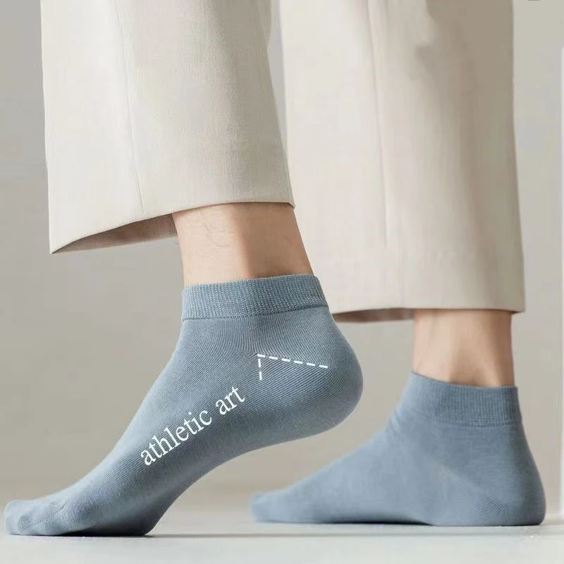 5 Pairs/Lot Men's Cotton Socks Low Tube Ankle Hot Selling New Spring Autumn Breathable Comfortable Simple Fashion Street Socks