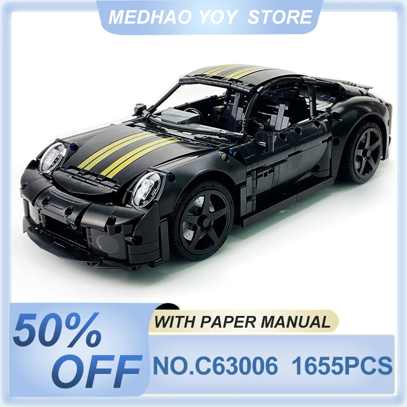 

New C63006 RC High-Tech Super Sports Car Building Blocks 1:10 Model Hypercar Bricks Assembly Puzzle Toy Birthday Gifts For Kids