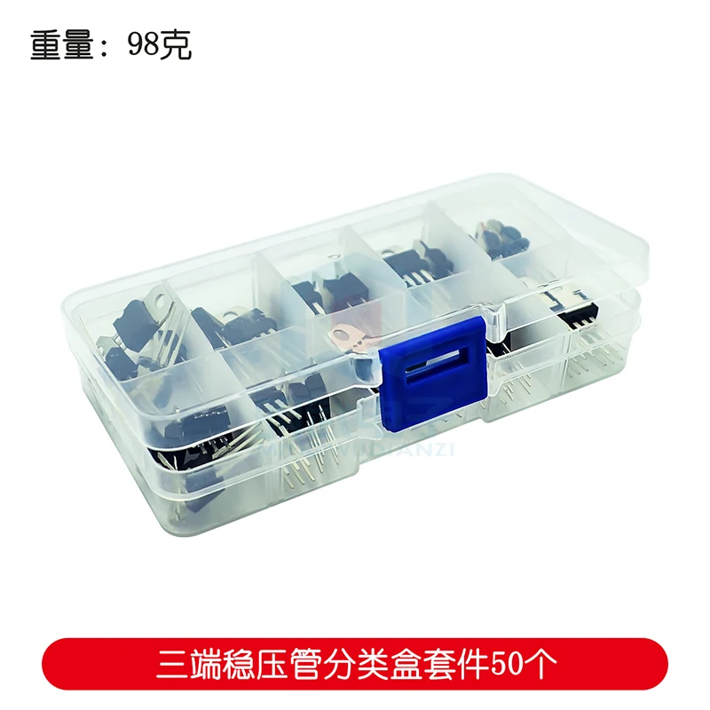 10 Tipi X5Pcs L7805/L7806/L7812Cv/7824/Lm317/7808/7809/7810/7815/7818Cv Kit Scatola Di Smistamento Tubo Regolatore Di Tensione A Tre Terminali