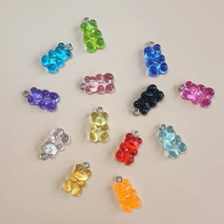 Colorful Candy Bear Gummy Jewelry Set - DIY Pendants & Cute Earrings - 10mm (20pcs random color)