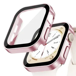 Premium Tempered Glass Protective Cover for Apple Watch - Durable Screen Shield & Band Accessory (Matte rose pink 02)