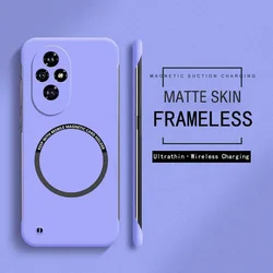 Ultra Thin Frameless Magnetic Hard PC Phone Case - Candy Color Matte Protective Cover for Honor 300 (Purple)