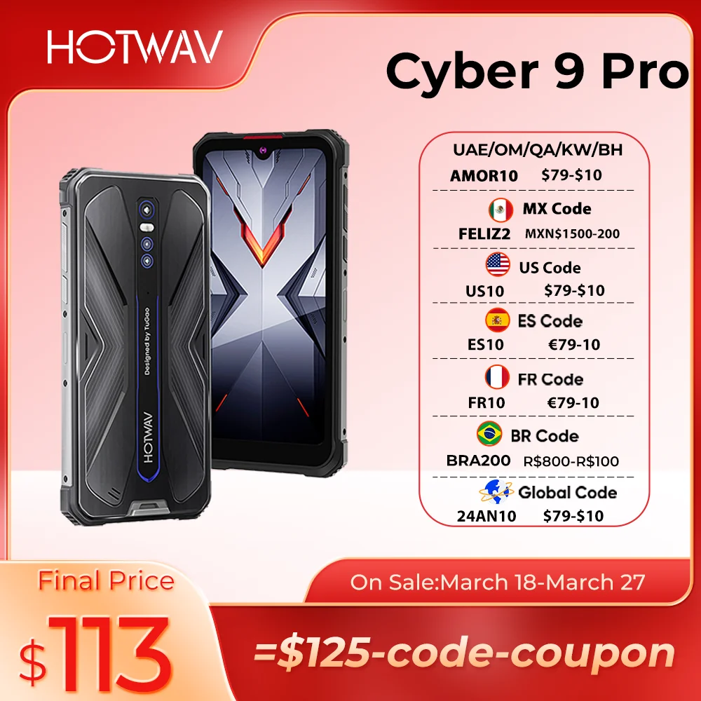 HOTWAV Cyber 9 Pro 4G Rugged Cellphone Helio P60 Octa Core 6.3 HD+ 8GB + 128GB 7500mAh Mobile Phone 48MP Camera Smartphones gionee p61 android 11 4g mobile phone helio p60 octa core cellphone 4g 128g smartphones 4800ma blackview umidigi cubot realme