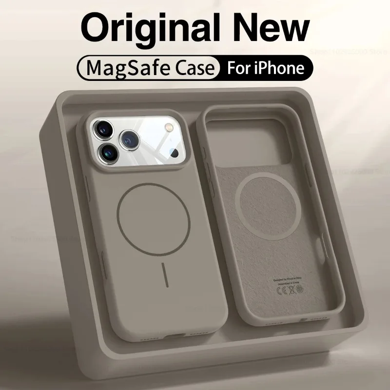 Magnetic Liquid Silicone Shockproof Phone Case with Magsafe Compatibility