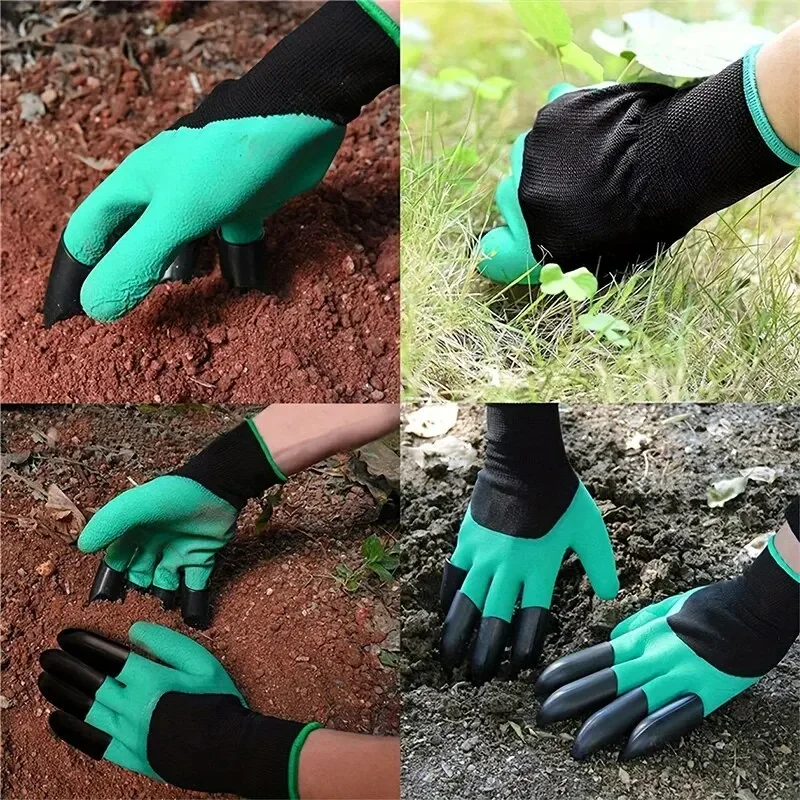 Gardening Gloves with Claws Digging Planting Protective Latex Gloves Durable Waterproof Prick-proof Permeable Home Labor Gloves 6